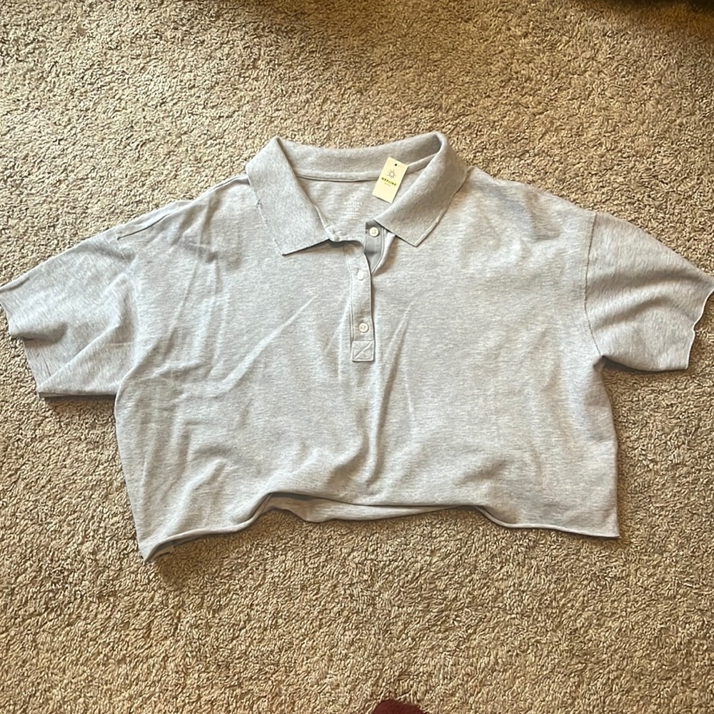 Aerie Cropped Collared Tee